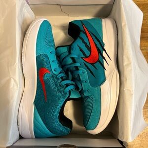 Teal and Red Athletic Sneakers
